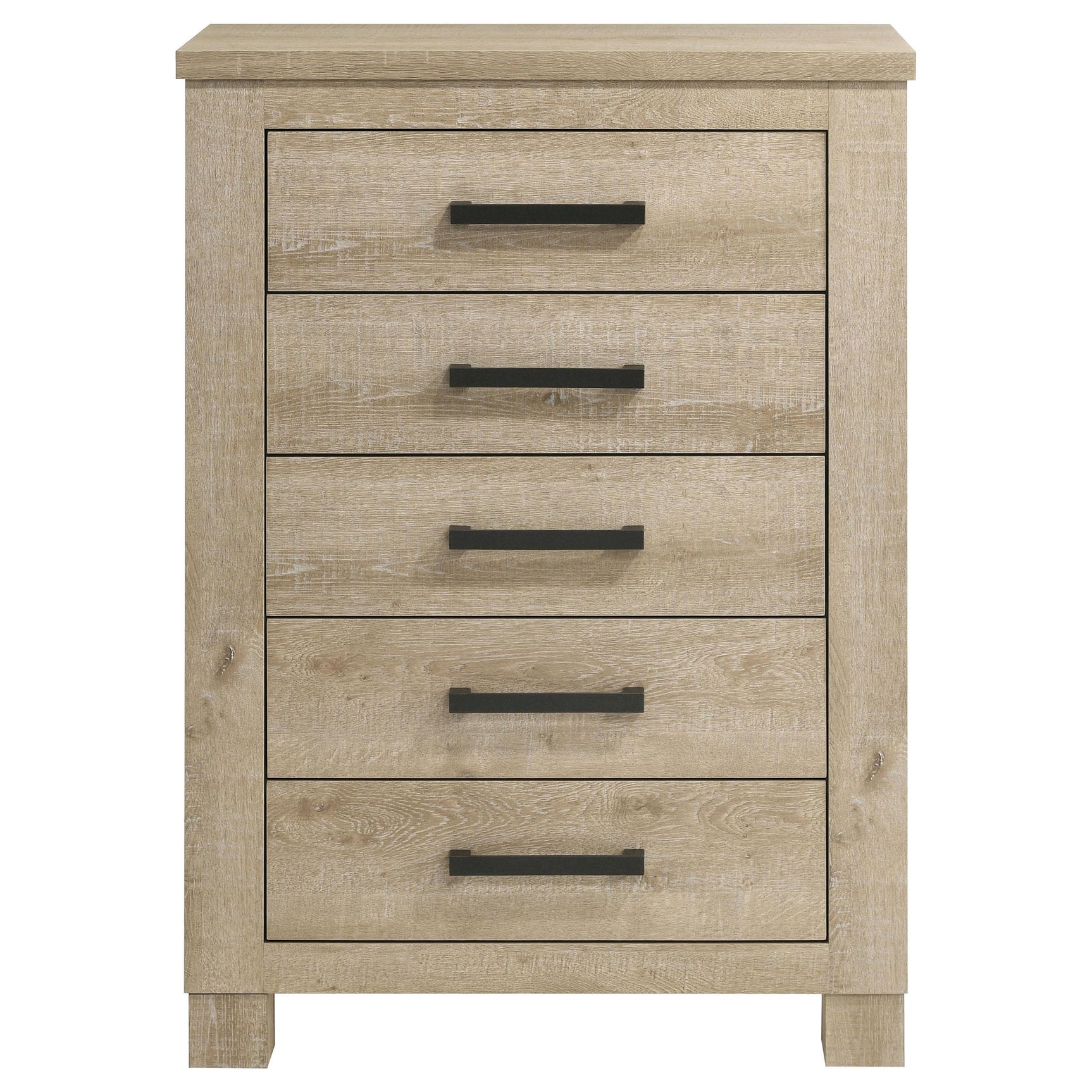 Oakglen Weathered Oak 5-drawer Bedroom Chest of Drawers - Ornate Home