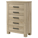 Oakglen Weathered Oak 5-drawer Bedroom Chest of Drawers - Ornate Home