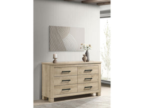 Oakglen Weathered Oak 6-drawer Bedroom Dresser - Ornate Home