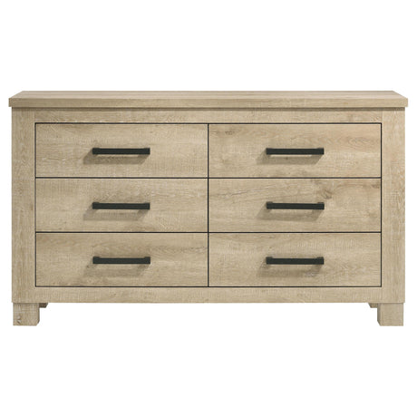 Oakglen Weathered Oak 6-drawer Bedroom Dresser - Ornate Home
