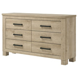 Oakglen Weathered Oak 6-drawer Bedroom Dresser - Ornate Home