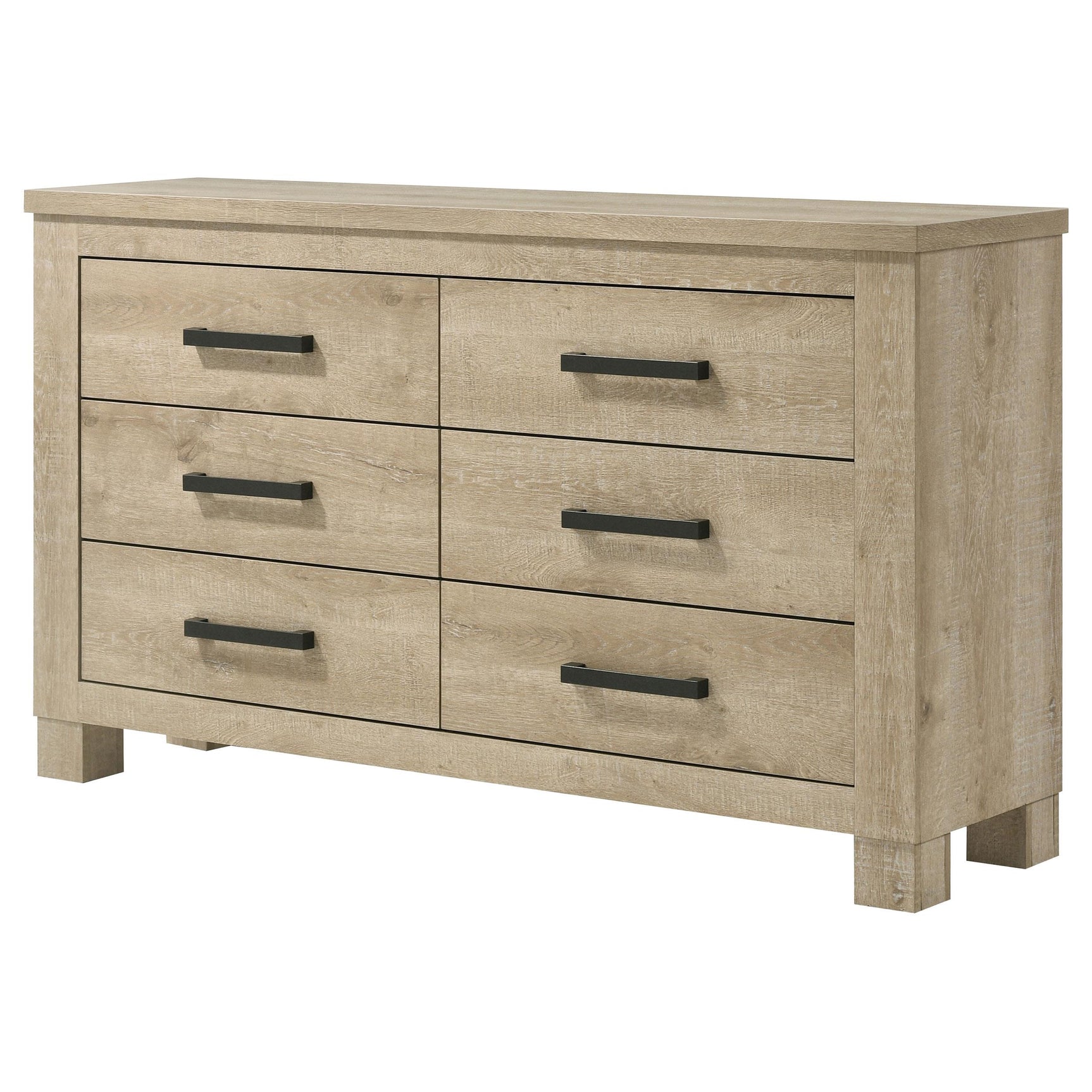 Oakglen Weathered Oak 6-drawer Bedroom Dresser - Ornate Home