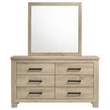 Oakglen Weathered Oak 6-drawer Bedroom Dresser and Mirror - Ornate Home