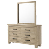 Oakglen Weathered Oak 6-drawer Bedroom Dresser and Mirror - Ornate Home