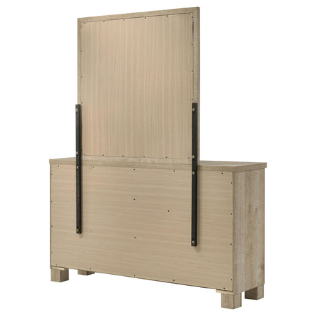 Oakglen Weathered Oak 6-drawer Bedroom Dresser and Mirror - Ornate Home