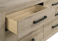 Oakglen Weathered Oak 6-drawer Bedroom Dresser and Mirror - Ornate Home