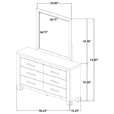 Oakglen Weathered Oak 6-drawer Bedroom Dresser and Mirror - Ornate Home