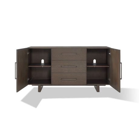 Oakland Three-Drawer Sideboard in Brunette - Ornate Home