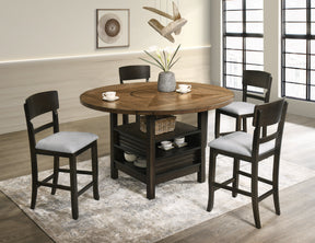 Oakly Brown Round/Square Counter Height Dining Set - Ornate Home