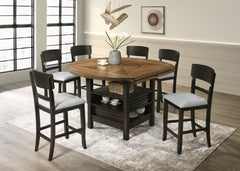 Oakly Brown Round/Square Counter Height Dining Set - Ornate Home