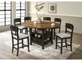 Oakly Brown Round/Square Counter Height Dining Set - Ornate Home