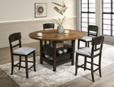 Oakly Brown Round/Square Counter Height Dining Table - Ornate Home