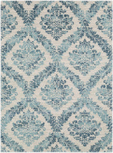 Oaklyn Teal Floral Diamonds Rug - Ornate Home