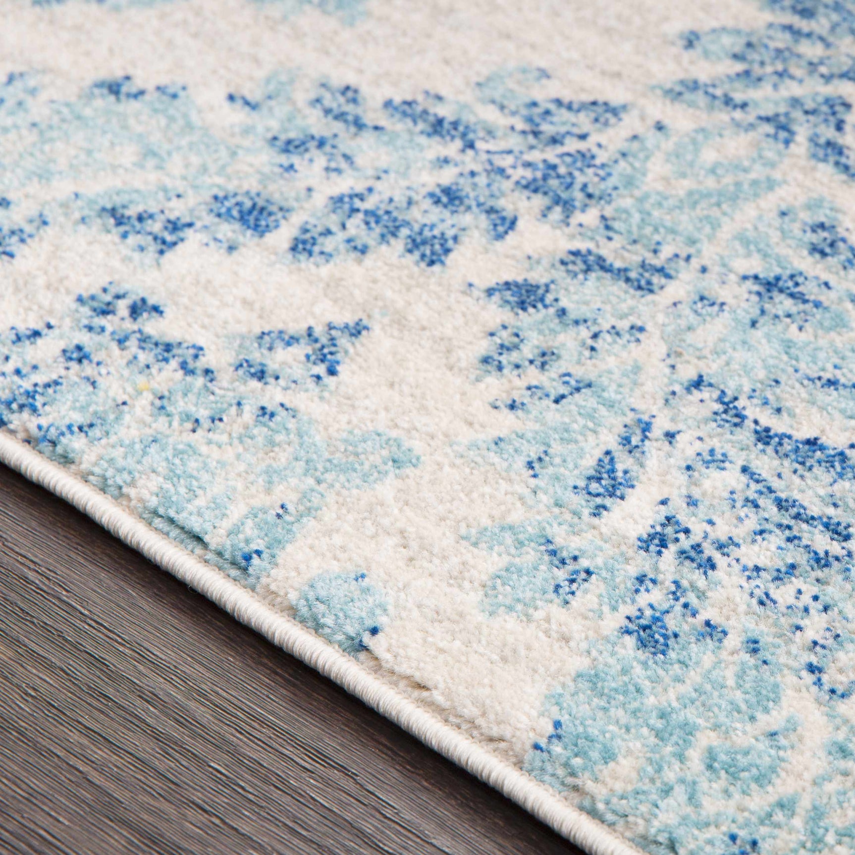 Oaklyn Teal Floral Diamonds Rug - Ornate Home