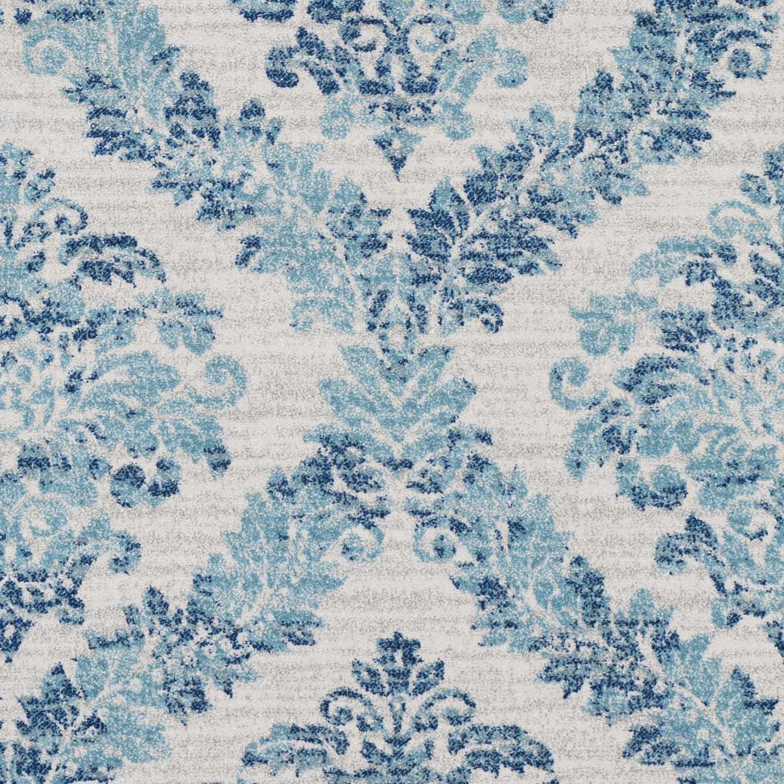 Oaklyn Teal Floral Diamonds Rug - Ornate Home