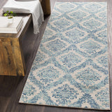 Oaklyn Teal Floral Diamonds Rug - Ornate Home