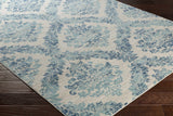 Oaklyn Teal Floral Diamonds Rug - Ornate Home
