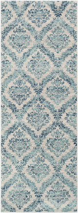 Oaklyn Teal Floral Diamonds Rug - Ornate Home