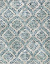 Oaklyn Teal Floral Diamonds Rug - Ornate Home