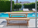 Oakville 3-Piece Rectangular Teak Outdoor Picnic Dining Set with Benches - Ornate Home