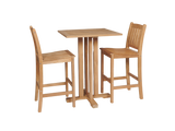 Oasis 3-Piece Square Teak Outdoor Bar Height Dining Set - Ornate Home