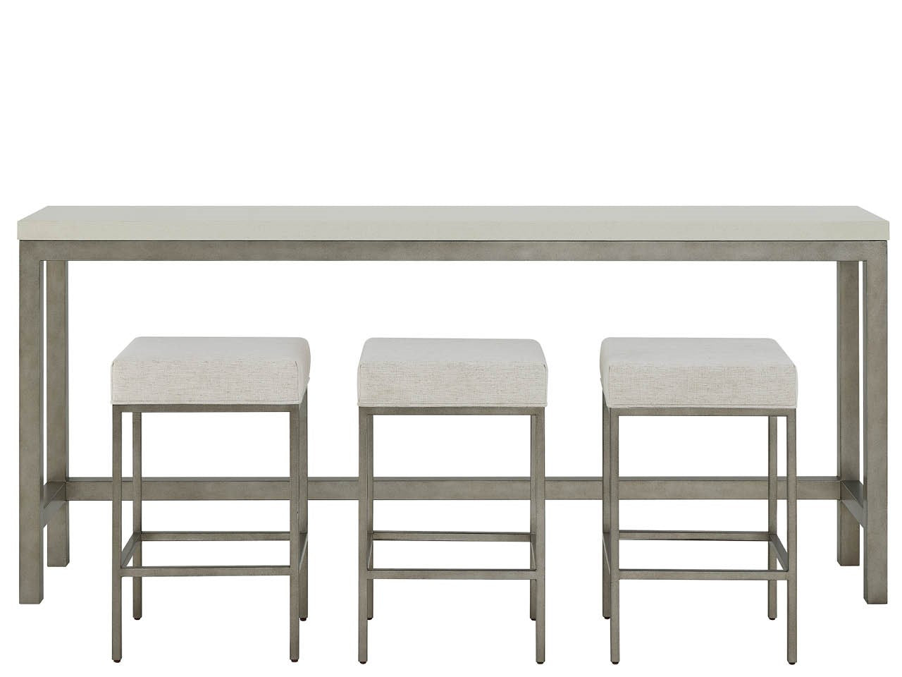 Oasis Antique Nickel Console w/ Stools - Ornate Home