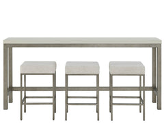 Oasis Antique Nickel Console w/ Stools - Ornate Home