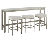 Oasis Antique Nickel Console w/ Stools - Ornate Home