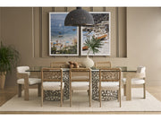 Oasis Antique Nickel/Tempered Glass Rectangular Dining Table - Ornate Home
