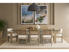 Oasis Antique Nickel/Tempered Glass Rectangular Dining Table - Ornate Home