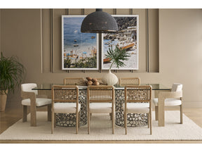 Oasis Antique Nickel/Tempered Glass Rectangular Dining Table - Ornate Home