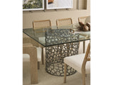 Oasis Antique Nickel/Tempered Glass Rectangular Dining Table - Ornate Home