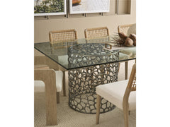 Oasis Antique Nickel/Tempered Glass Rectangular Dining Table - Ornate Home
