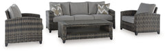 Oasis Court Gray Outdoor Seating Group (Set of 4) - Ornate Home