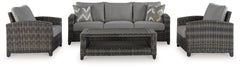 Oasis Court Gray Outdoor Seating Group (Set of 4) - Ornate Home