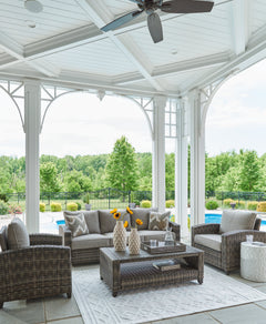 Oasis Court Gray Outdoor Seating Group (Set of 4) - Ornate Home