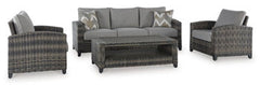 Oasis Court Gray Outdoor Seating Group (Set of 4) - Ornate Home