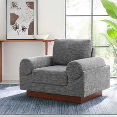 Oasis Gray Upholstered Fabric Armchair - Ornate Home