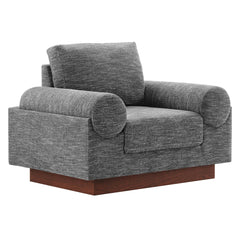 Oasis Gray Upholstered Fabric Armchair - Ornate Home