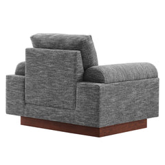 Oasis Gray Upholstered Fabric Armchair - Ornate Home