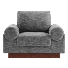Oasis Gray Upholstered Fabric Armchair - Ornate Home