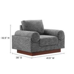 Oasis Gray Upholstered Fabric Armchair - Ornate Home