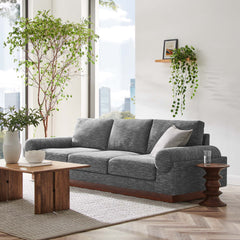 Oasis Gray Upholstered Fabric Sofa - Ornate Home