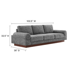 Oasis Gray Upholstered Fabric Sofa - Ornate Home
