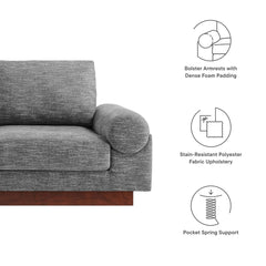Oasis Gray Upholstered Fabric Sofa - Ornate Home