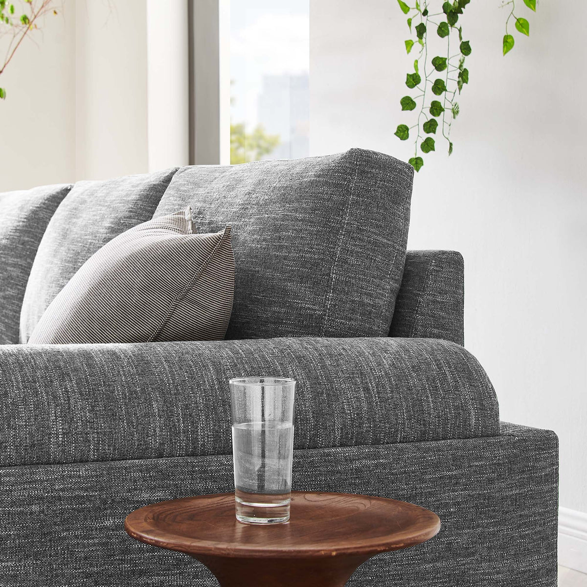 Oasis Gray Upholstered Fabric Sofa - Ornate Home