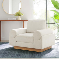 Oasis Ivory Upholstered Fabric Armchair - Ornate Home
