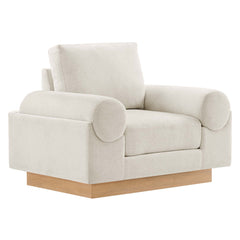 Oasis Ivory Upholstered Fabric Armchair - Ornate Home