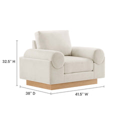 Oasis Ivory Upholstered Fabric Armchair - Ornate Home