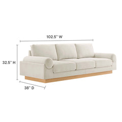Oasis Ivory Upholstered Fabric Sofa - Ornate Home